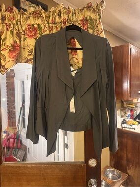 BCBGeneration Olive Draped Open Front Blazer